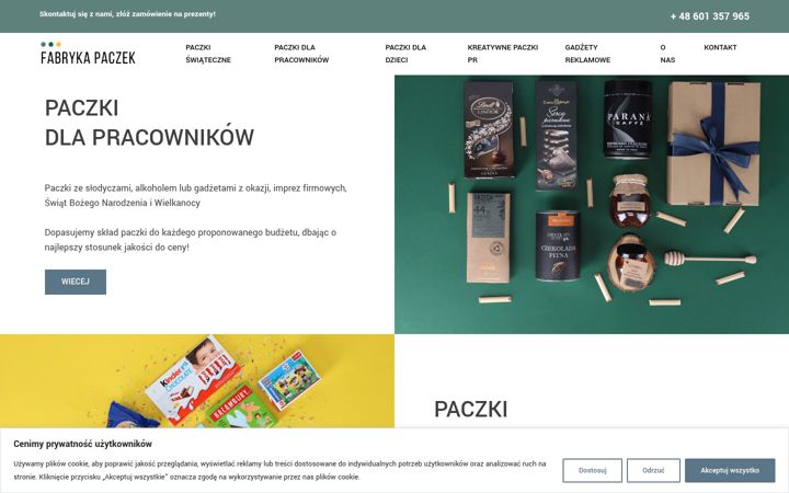 Screenshot of fabrykapaczek.pl