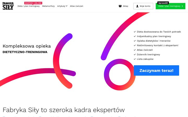 Ekrano kopija fabrykasily.pl