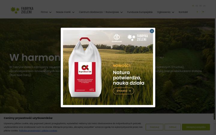 Screenshot of fabrykazieleni.pl