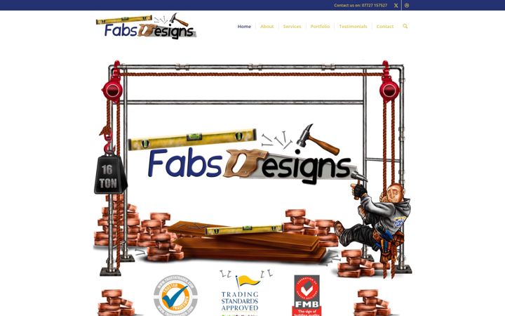 Screenshot stránky fabsdesigns.co.uk