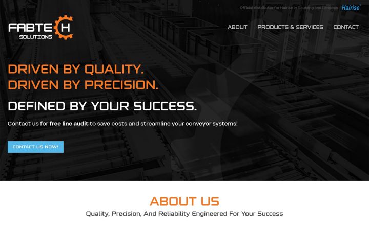 Screenshot of fabtechsolutions.co.za