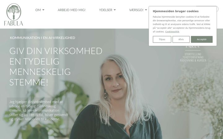 Screenshot of fabula-tekst.dk