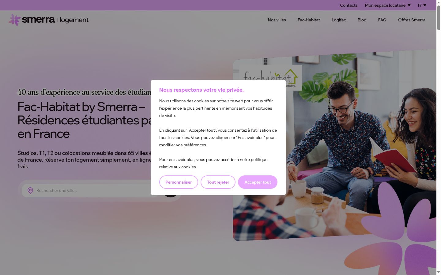 Screenshot del banner di consenso mostrato prima di qualsiasi interazione