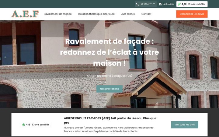 Screenshot of facades-aef.fr