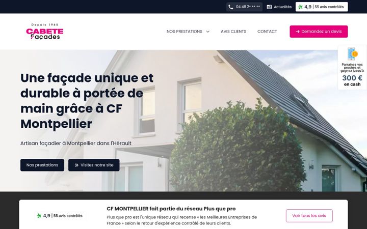 Screenshot of facades-montpellier.fr