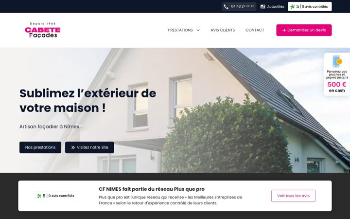 Screenshot of facades-nimes.fr