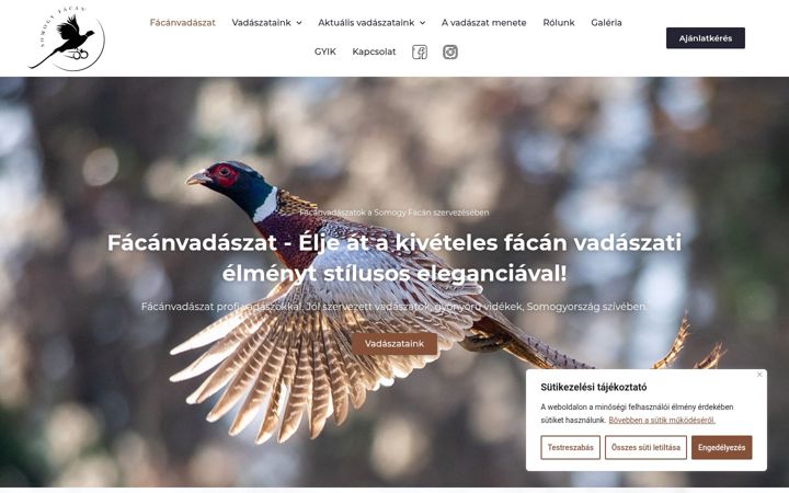 Screenshot of facanvadaszat.hu