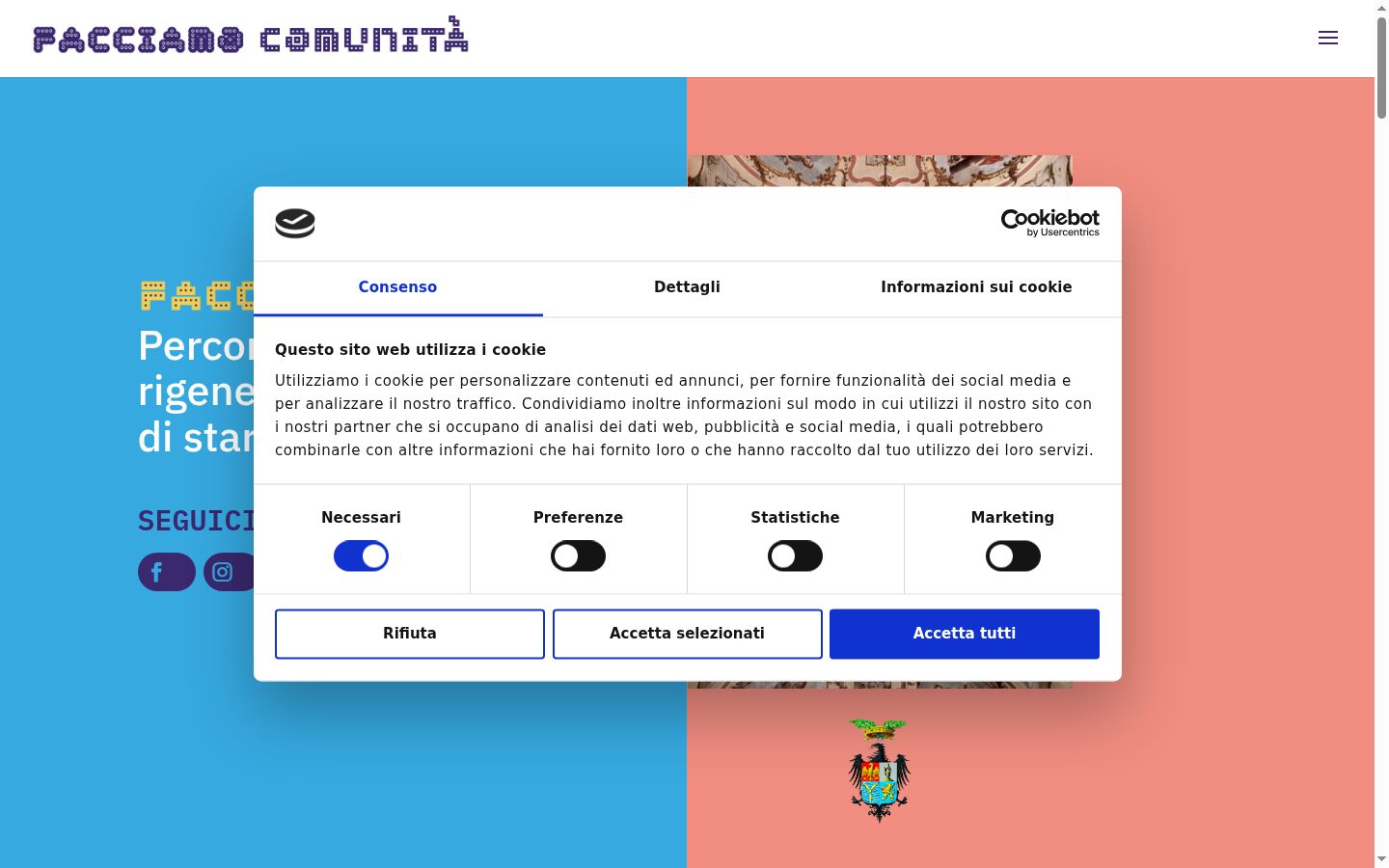 Captura de ecrã do banner de consentimento apresentado antes de qualquer interação