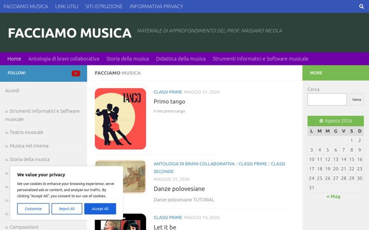 Screenshot of facciamomusica.altervista.org