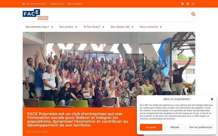 Screenshot of face-polynesie.com