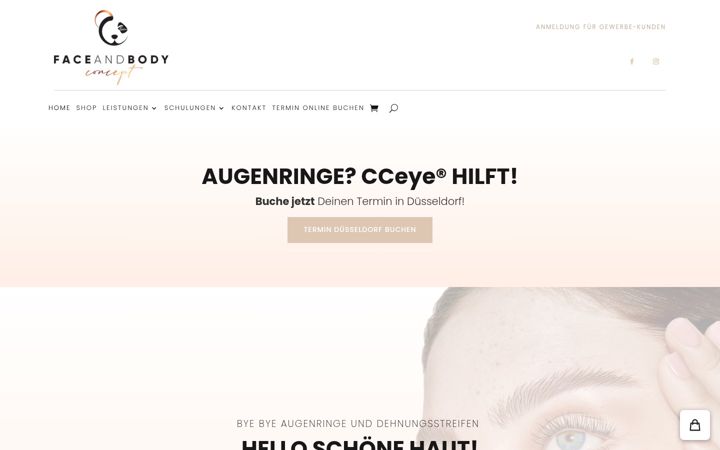 Skærmbillede af faceandbodyconcept.de