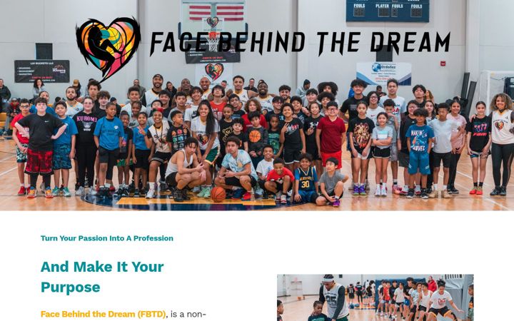 Screenshot of facebehindthedream.org