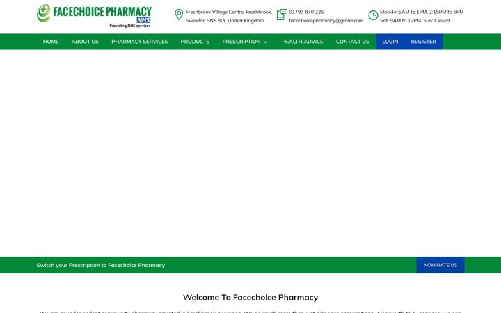 Zrzut ekranu facechoicepharmacy.co.uk