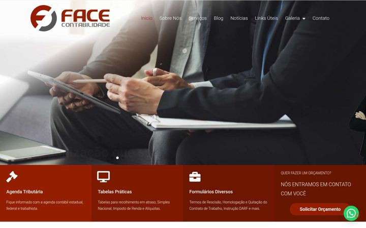 Snímek obrazovky facecontabilidade.com.br