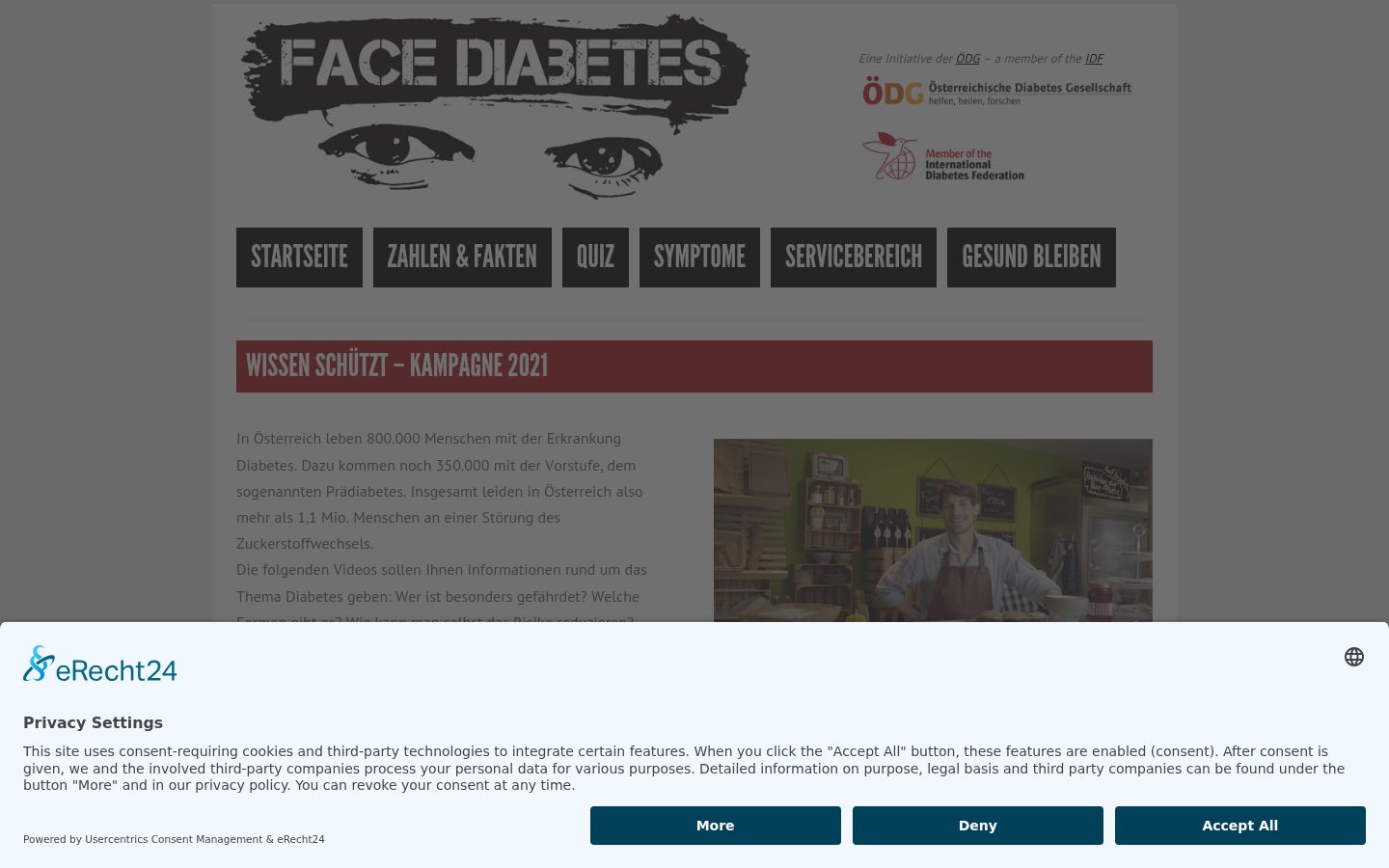 Screenshot del banner di consenso mostrato prima di qualsiasi interazione
