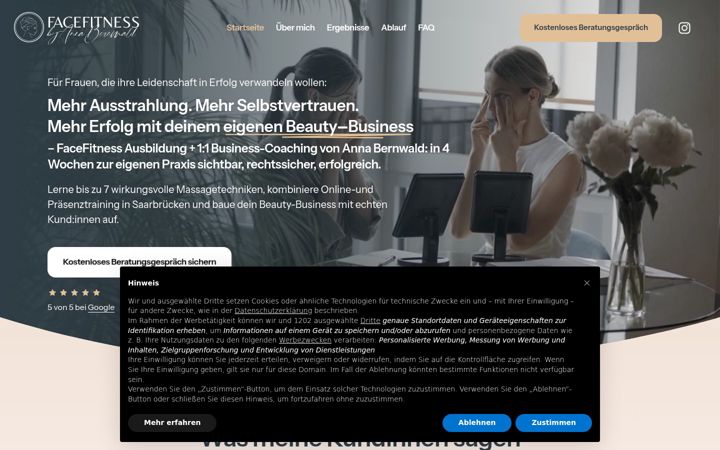Screenshot of facefitness-schulung.de