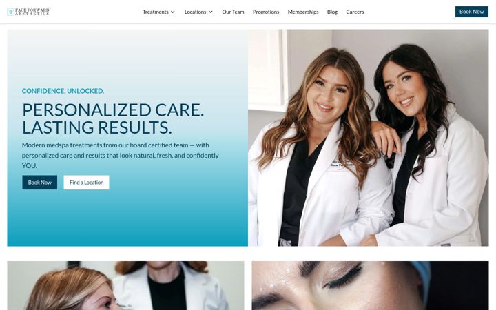 Screenshot of faceforwardaesthetics.com