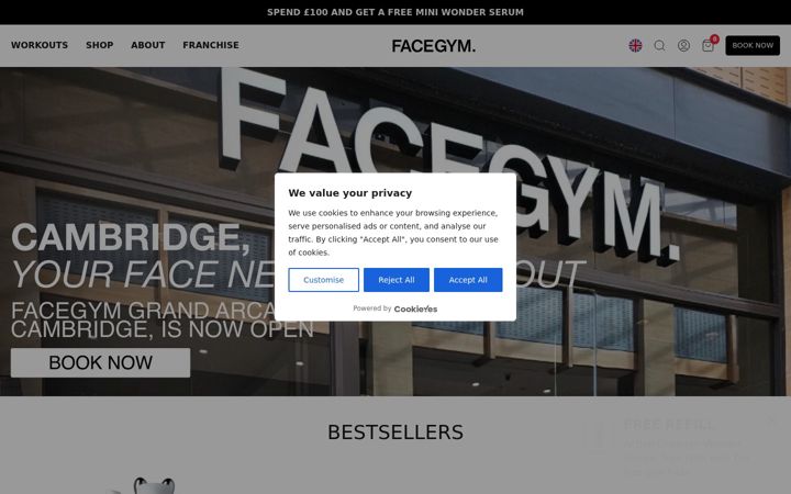 Screenshot of facegym.com