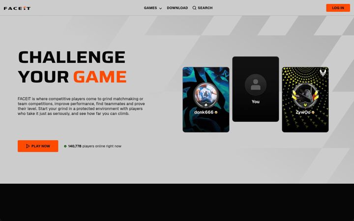 Screenshot of faceit.com