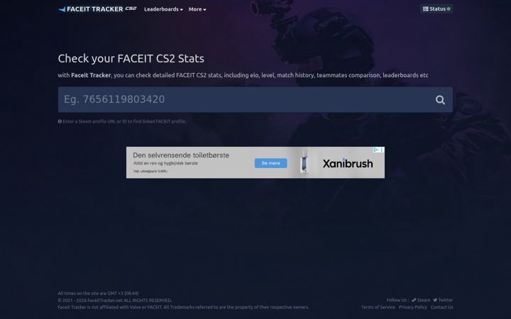 Screenshot of faceittracker.net