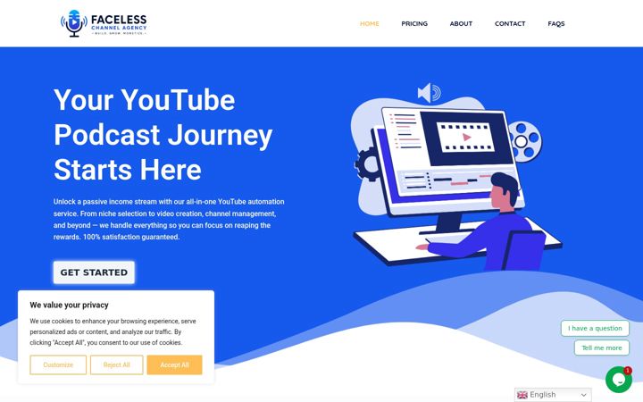 Screenshot of facelesschannelagency.com