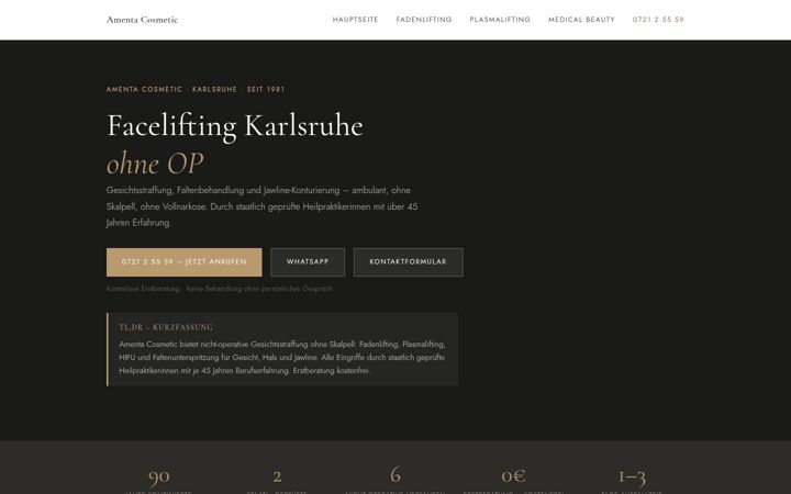 Screenshot of facelift-karlsruhe.de