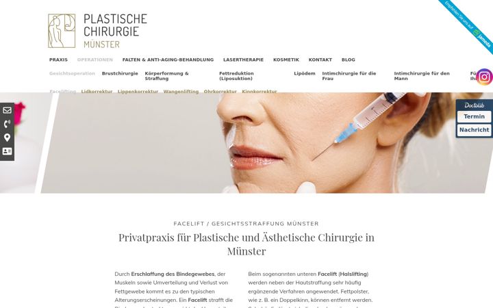 Screenshot of facelift-muenster.com