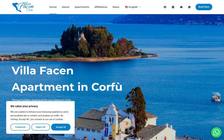 Screenshot of facenholidays.com