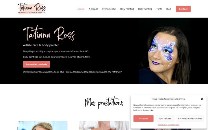 Screenshot of facepaintinglille.fr