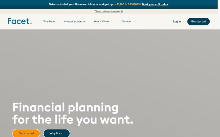 Screenshot of facet.com