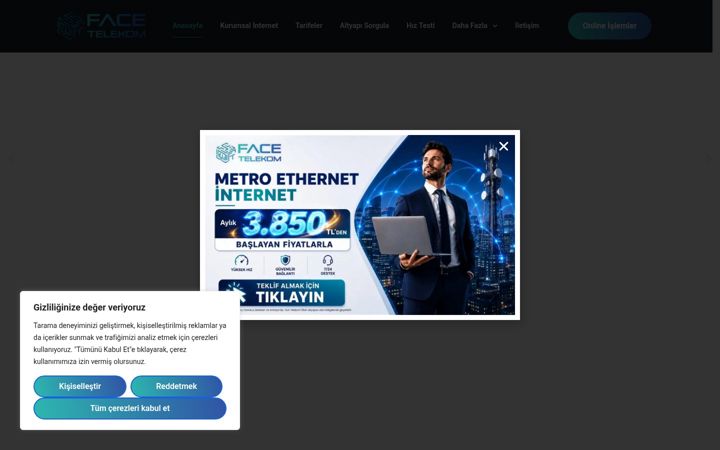 Ekrānuzņēmums no facetelekom.com.tr