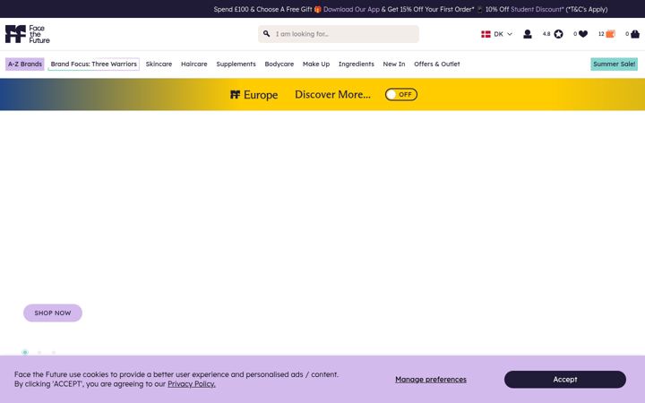Screenshot of facethefuture.store