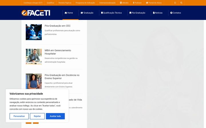 Snímek obrazovky faceti.edu.br