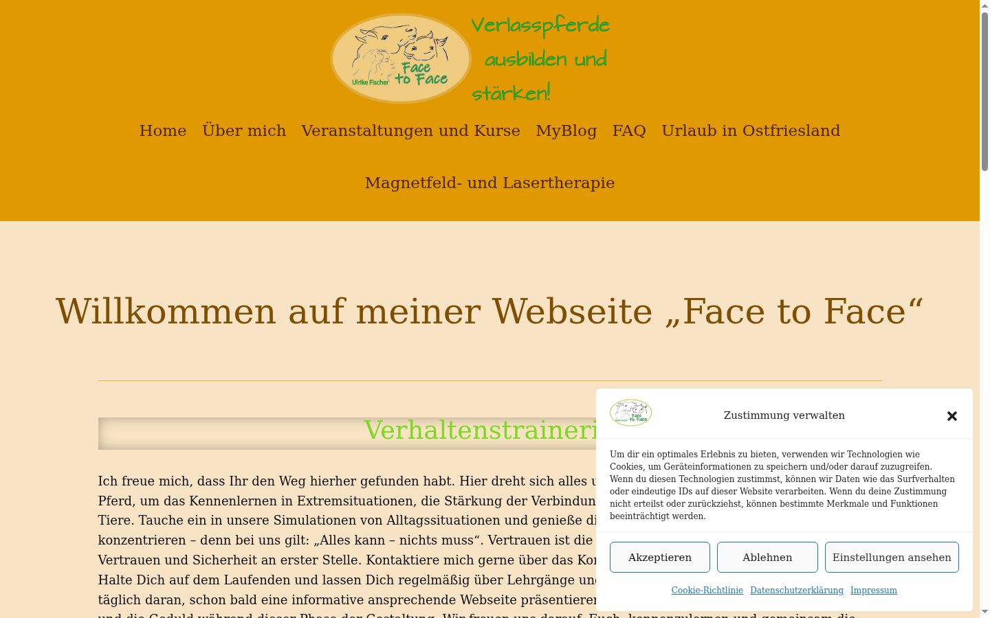 Screenshot des Einwilligungsbanners vor jeglicher Interaktion