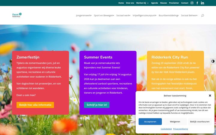 Screenshot of facetridderkerk.nl