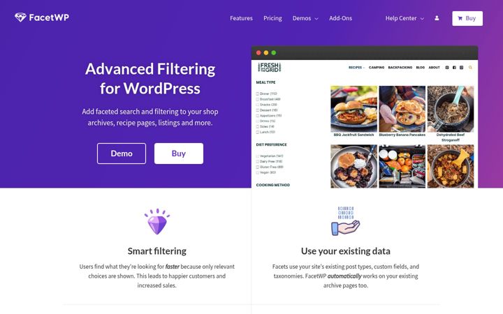 Screenshot of facetwp.com