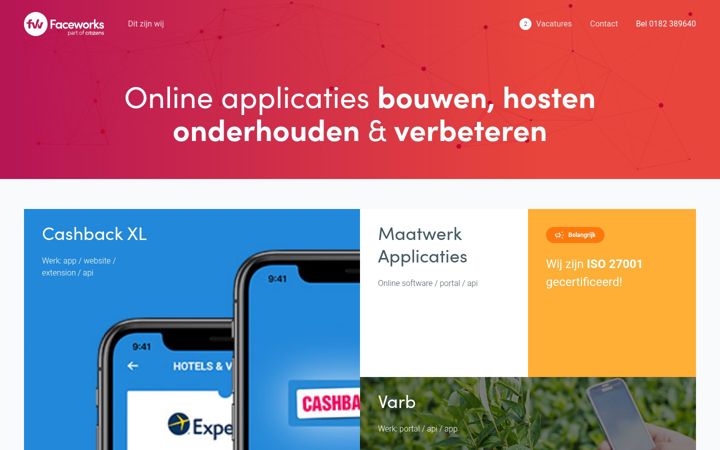 Screenshot of faceworks.nl