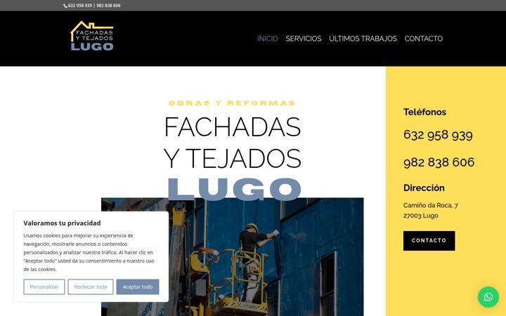 Screenshot of fachadasytejadoslugo.com