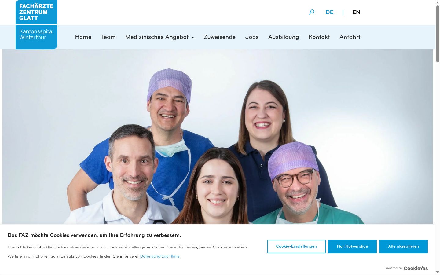 Screenshot of the consent banner shown before any interaction
