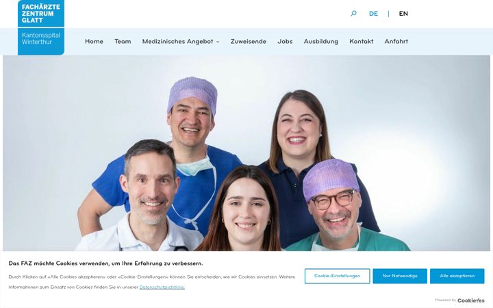 Screenshot of fachaerzte-glatt.ch