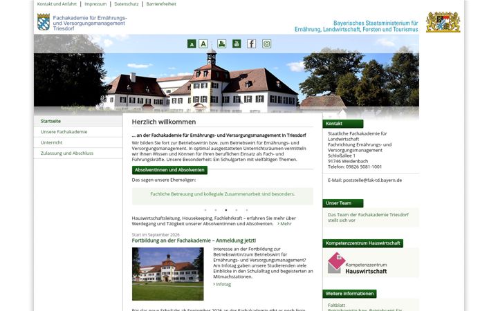 Screenshot ta' fachakademie-triesdorf.bayern.de