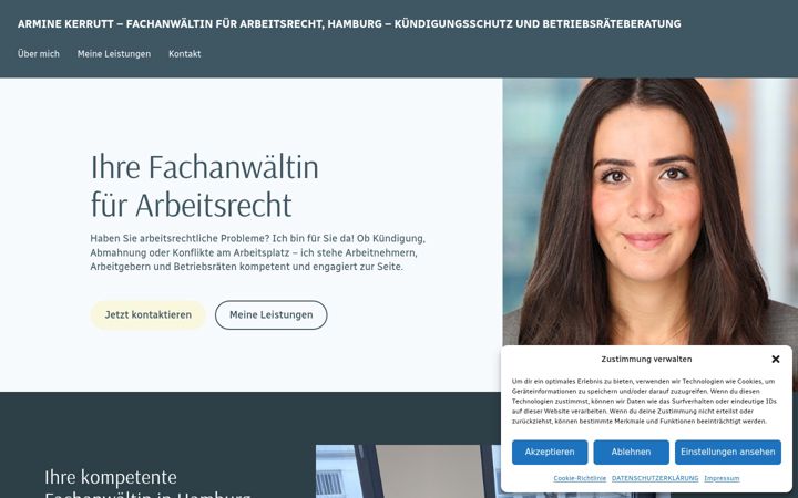 Screenshot of fachanwaeltin-fuer-arbeitsrecht.de