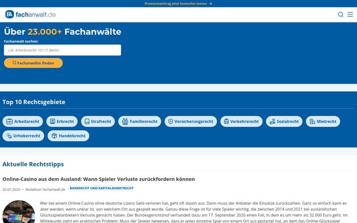 Screenshot of fachanwalt.de