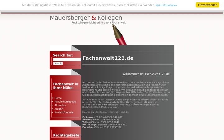 Screenshot ta' fachanwalt123.de
