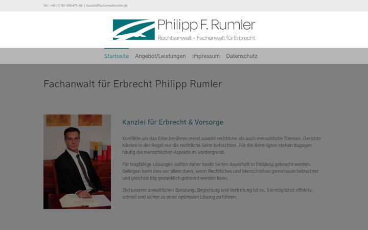 Screenshot ta' fachanwaltrumler.de