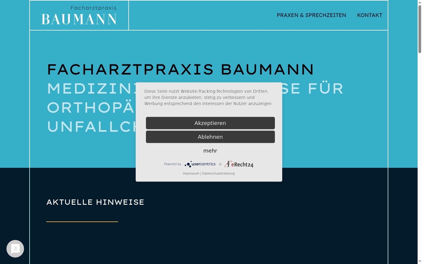 Screenshot tal-banner tal-kunsens muri qabel kwalunkwe interazzjoni