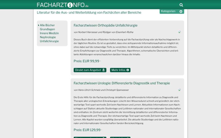 Screenshot ta' facharztinfo.de