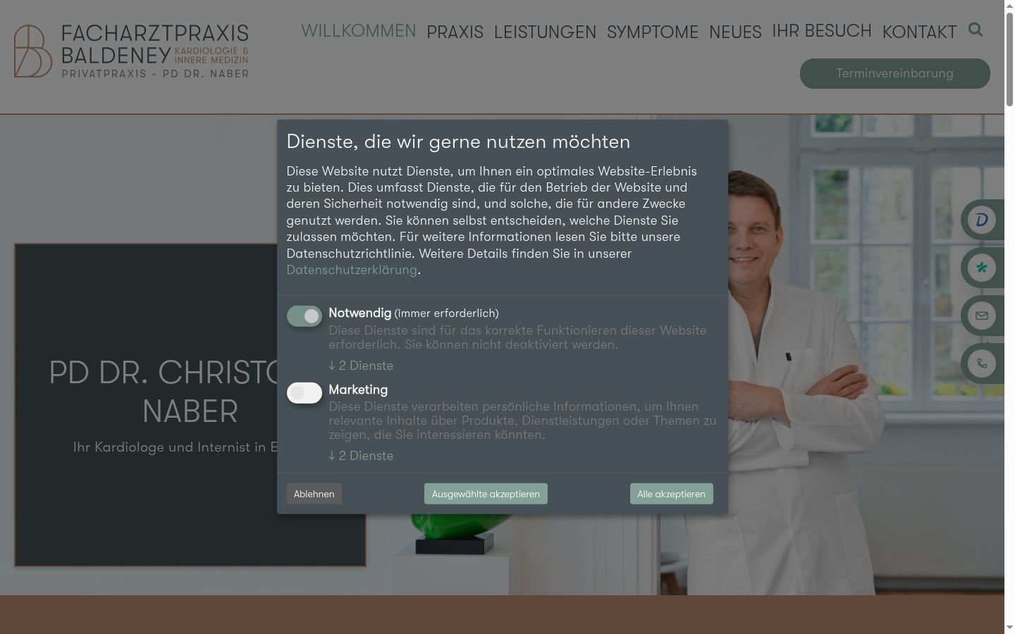 Screenshot tal-banner tal-kunsens muri qabel kwalunkwe interazzjoni