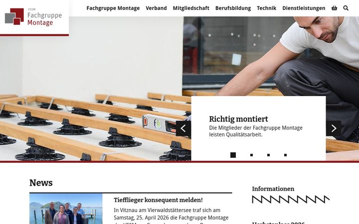 Screenshot of fachgruppe-montage.ch