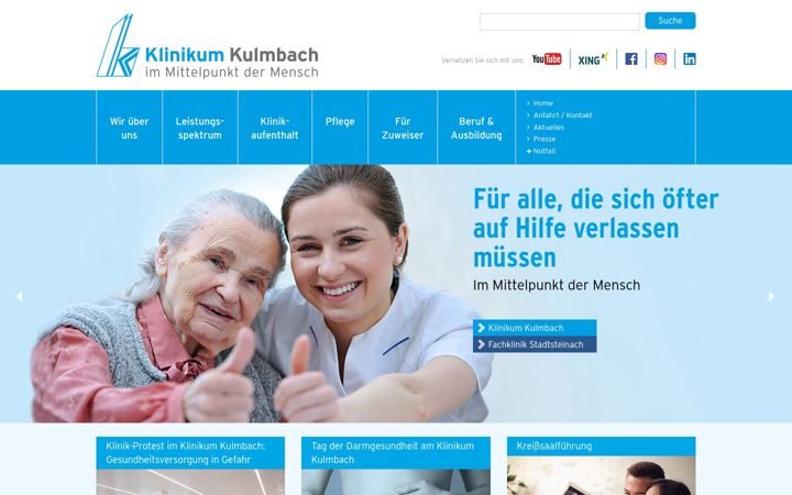 Snímek obrazovky fachklinik-stadtsteinach.de